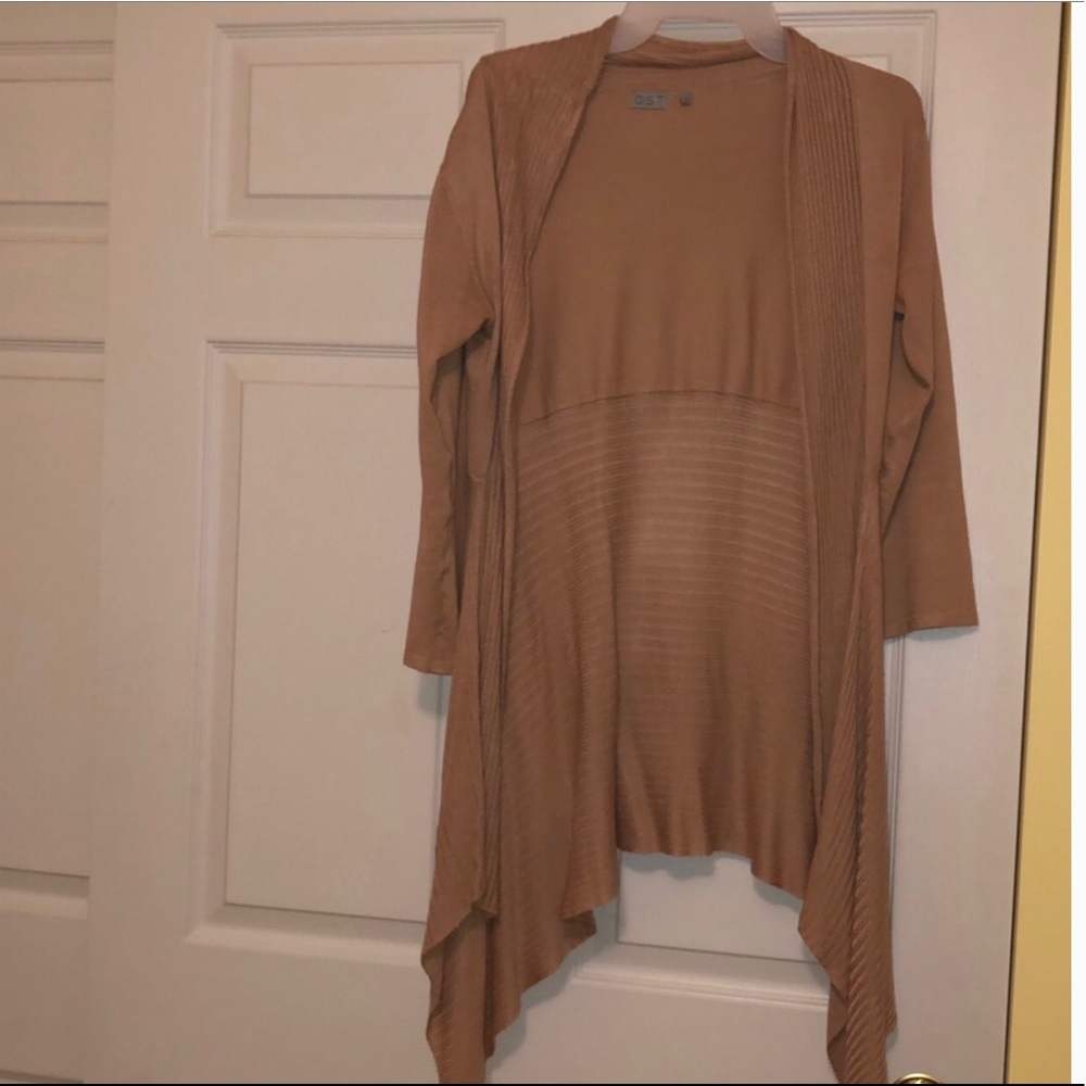 Tan woven cardigan